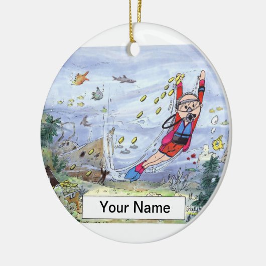 Scuba Diver - Männlich Keramikornament (Links)