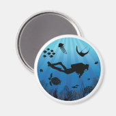 Scuba Diver Meereswelt Unterwasser Magnet (Vorderseite/Rückseite)