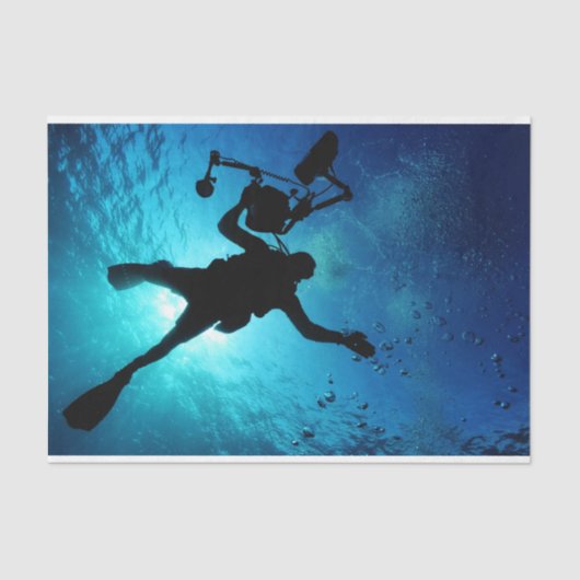 Scuba Diver Ocean Decoupage Tissue Seidenpapier (Vorderseite)