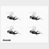 Scuba Diver Ovaler Aufkleber (Blatt)