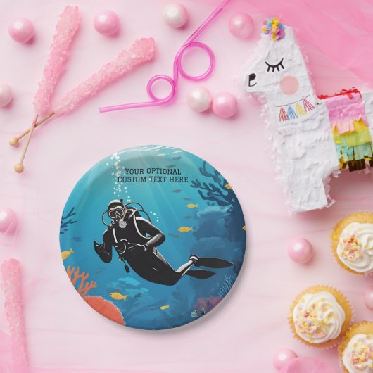 Scuba Diver Pappteller (Party)