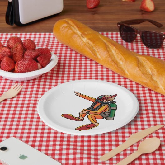 Scuba Diver Pappteller (Picknick)