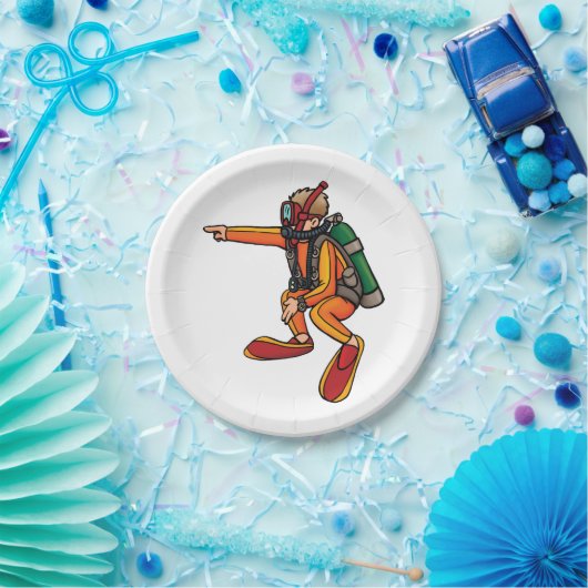Scuba Diver Pappteller (Party)