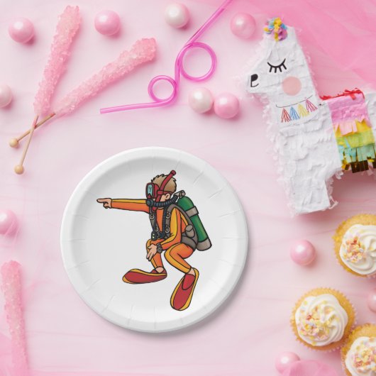 Scuba Diver Pappteller (Party)