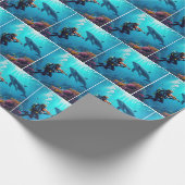 Scuba Diver Playing a Violin For a Whale Geschenkpapier (Ecke)