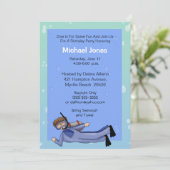 Scuba Diver Pool Party Geburtstag Einladung (Stehend Vorderseite)