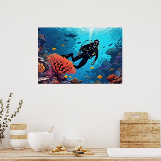 Scuba Diver Poster (Küche)