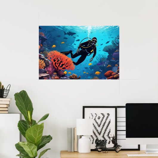 Scuba Diver Poster (Heimbüro)