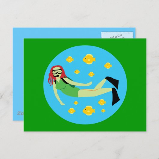Scuba Diver Postkarte (Vorne/Hinten)