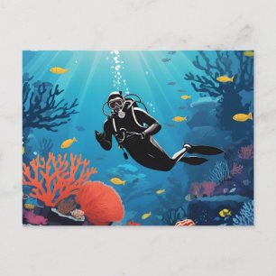 Scuba Diver Postkarte
