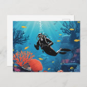 Scuba Diver Postkarte (Vorne/Hinten)