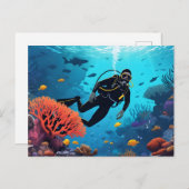 Scuba Diver Postkarte (Vorne/Hinten)