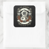 Scuba Diver Quadratischer Aufkleber (Tasche)