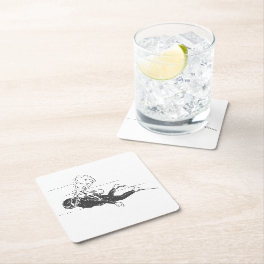 Scuba Diver Rechteckiger Pappuntersetzer (Vor Ort)