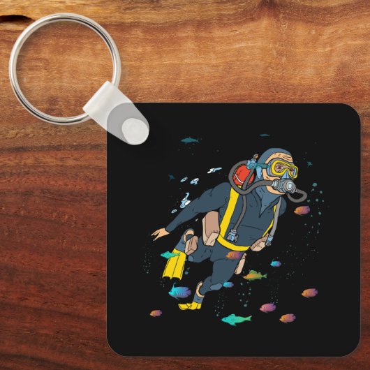 Scuba Diver Scuba Diver Dive Ocean Marine Life und Schlüsselanhänger (Vorderseite)