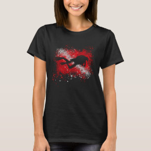 Scuba Diver Silhouette Beunruhigte Tauchflagge Spo T-Shirt