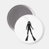 Scuba Diver Silhouette (Frau) Magnet (Vorderseite/Rückseite)