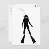 Scuba Diver Silhouette (Frau) Postkarte (Vorne/Hinten)