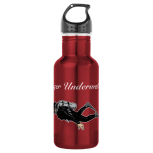 Scuba Diver Silhouette Stil personalisieren Edelstahlflasche