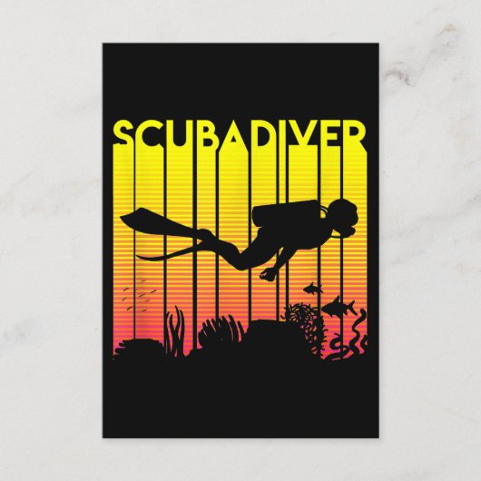 Scuba Diver Silhouette Tauchen Schwimmen Meerestau Begleitkarte (Vorderseite)