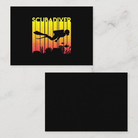 Scuba Diver Silhouette Tauchen Schwimmen Meerestau Begleitkarte (Vorne/Hinten)