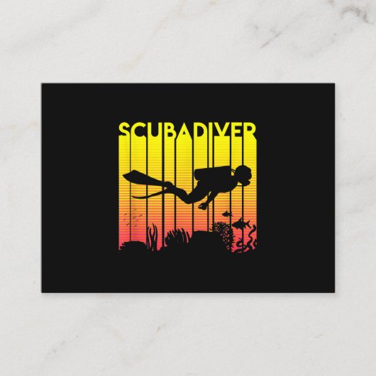 Scuba Diver Silhouette Tauchen Schwimmen Meerestau Begleitkarte (Vorderseite)