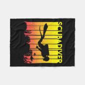 Scuba Diver Silhouette Tauchen Schwimmen Meerestau Fleecedecke (Vorderseite (Horizontal))