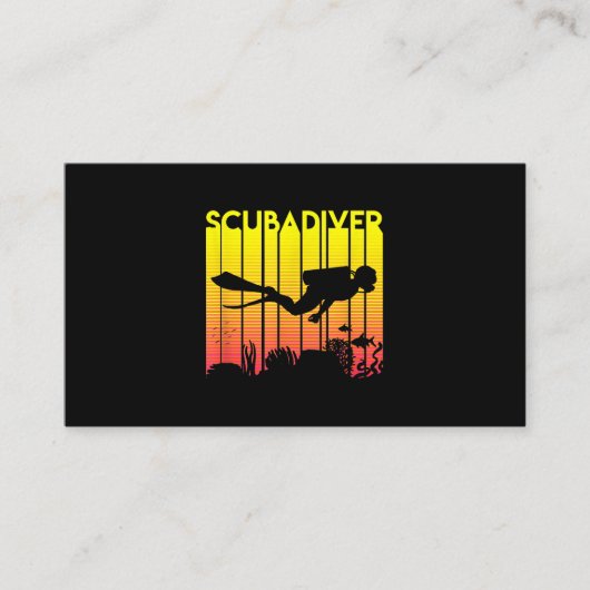 Scuba Diver Silhouette Tauchen Schwimmen Meerestau Visitenkarte (Vorderseite)