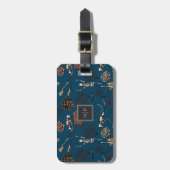 Scuba Diver Skeleton Divers & Coral Monogram Gepäckanhänger (Vorderseite vertikal)