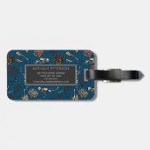 Scuba Diver Skeleton Divers & Coral Monogram Gepäckanhänger (Rückseite horizontal)