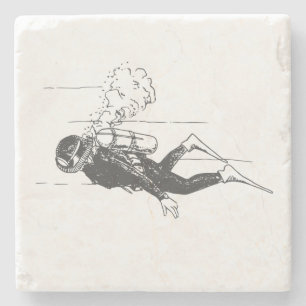 Scuba Diver Steinuntersetzer