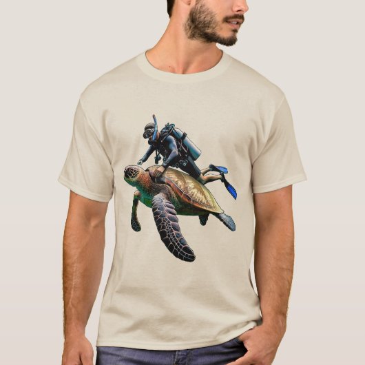 SCUBA Diver Tauchen Schwimmen mit einem Urwald T-Shirt (Vorderseite)