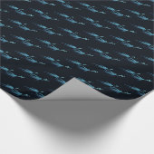 Scuba Diver Under Sea Pattern Dunkelblaues Geschen Geschenkpapier (Ecke)