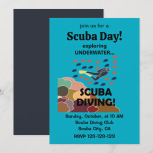 Scuba Diver Under Sea Scuba Day Einladung