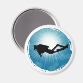 Scuba Diver Unterwasser-Lichtstrahl Magnet (Vorderseite/Rückseite)