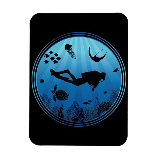 Scuba Diver Unterwasser Magnet (Vertikal)