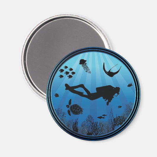 Scuba Diver Unterwasser Magnet (Vorderseite/Rückseite)