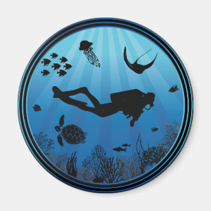 Scuba Diver Unterwasser Magnet
