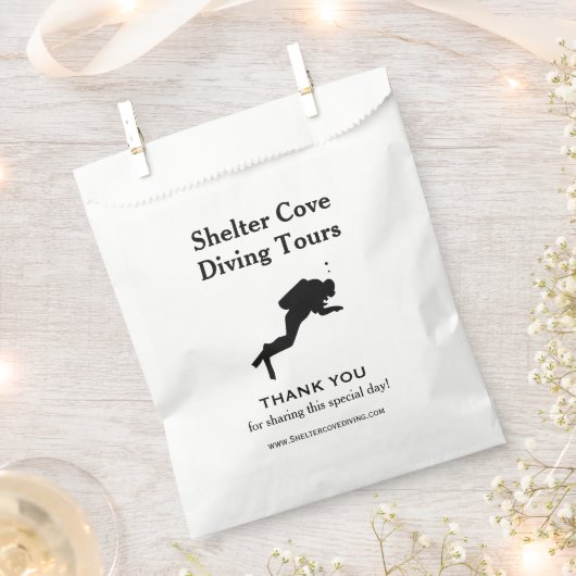 Scuba Diver Vielen Dank Geschenktütchen (Ausgeschnitten)