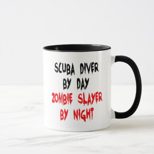 Scuba Diver Zombie Joke Tasse (Rechts)
