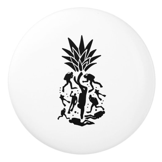 Scuba Divers Ananas Keramikknauf (Vorderseite)