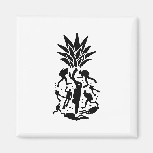 Scuba Divers Ananas Magnet (Vorne)