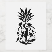 Scuba Divers Ananas Weinetikett (Einzelnes Label)