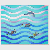SCUBA DIVERS MIT NITROX TANK UND DOLPHIN GESCHENKPAPIER (Flach)