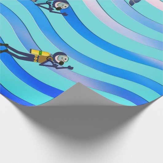 SCUBA DIVERS MIT NITROX TANK UND DOLPHIN GESCHENKPAPIER (Ecke)