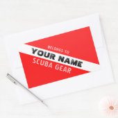 SCUBA DIVERS. PERSÖNLICHES SCUBA-GEAR. NAME RED FL RECHTECKIGER AUFKLEBER (Umschlag)