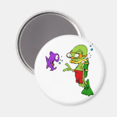 Scuba Diving Alien Magnet (Vorderseite/Rückseite)