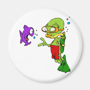 Scuba Diving Alien Magnet