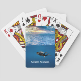 Scuba Diving at Sunset personalisieren Spielkarten