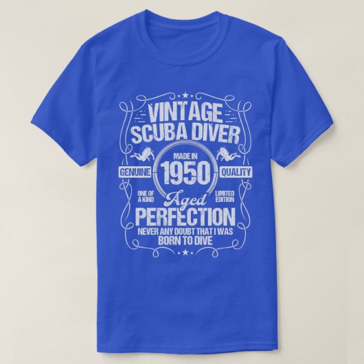 Scuba Diving Birthday Idea 1950 Scuba Diver T-Shirt (Design vorne)